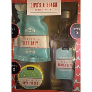 Lifes a Beach 3 Piece Bubble Bath Gift Set New Hallu Escape by Peyton